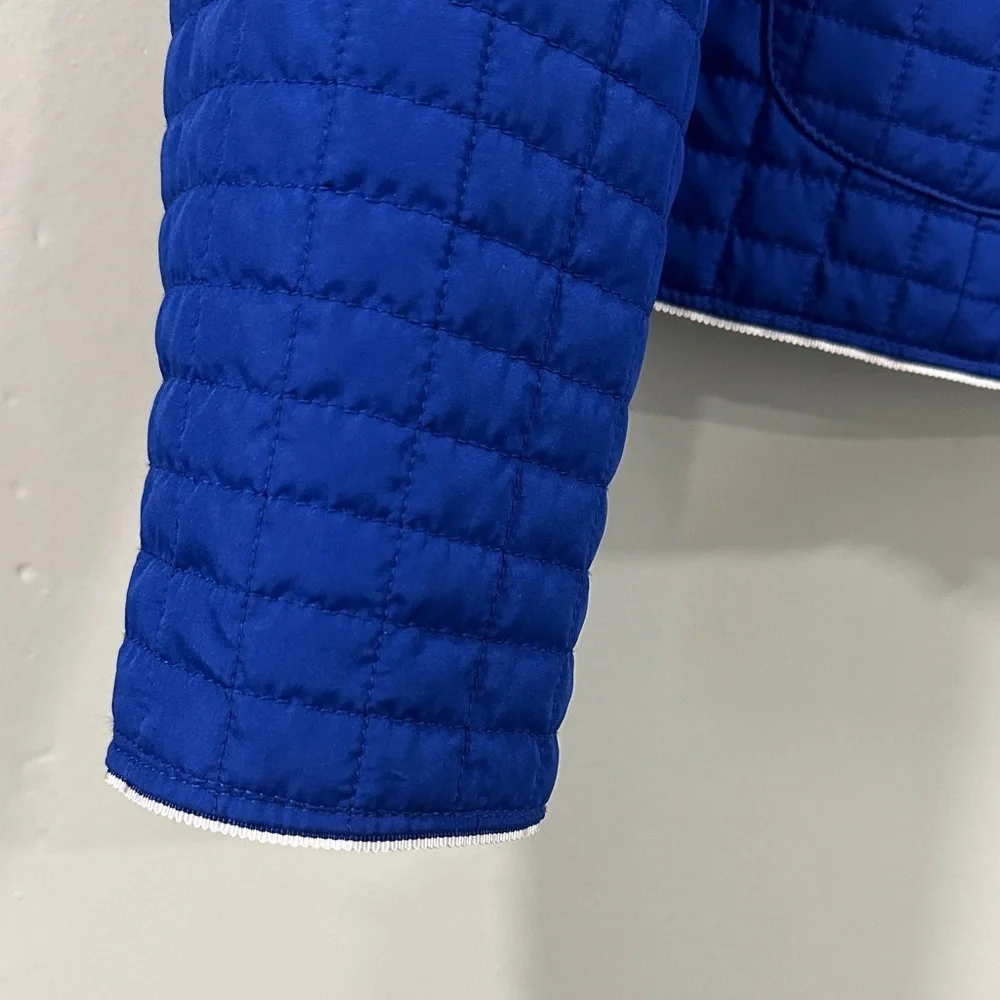 Chico's Vibrant Blue Quilted Puffer Jacket size 1 medium